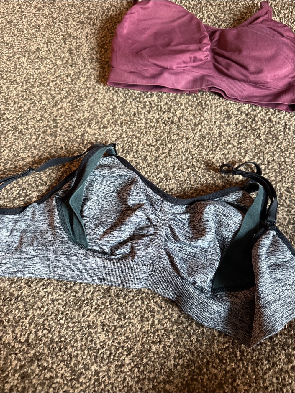 Motherhood Maternity Wireless Nursing Bralette in Plum and Heather Gray - Picture 8 of 8